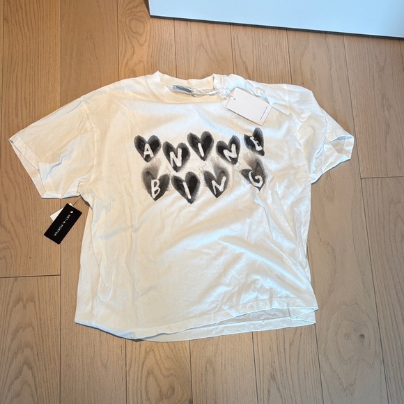 Anine Bing White Graphic T-Shirt - Picture 1 of 1